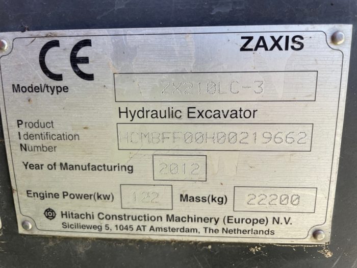 2012 Hitachi ZX 210 LC-3 - Image 46