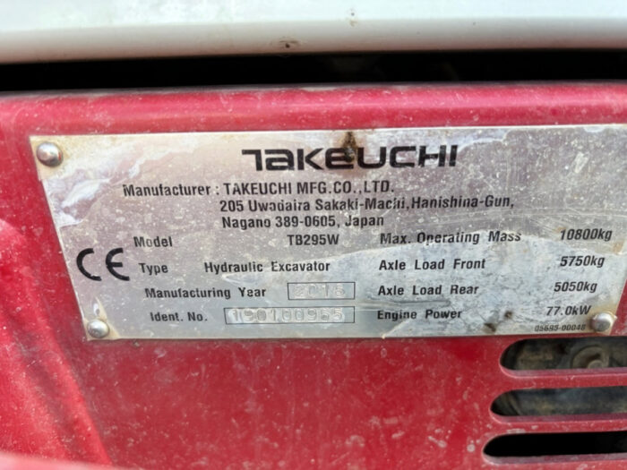 2016 Takeuchi TB295W - Image 45